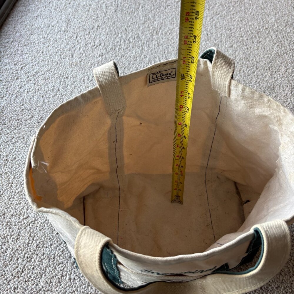 L.L. Bean Small Boat & Tote Green Chickadee Embroidered Snowbird USA Nautical - Picture 11 of 11